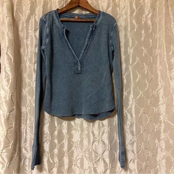 Free People One Colt Thermal Long Sleeve Henley Shirt - Picture 3 of 12